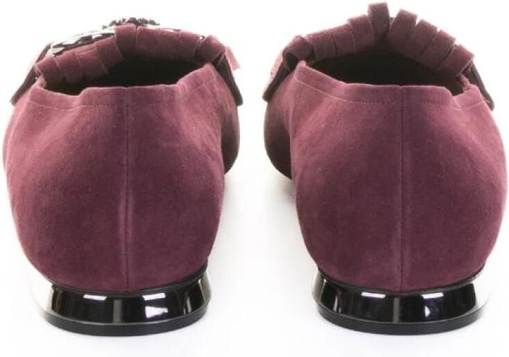 Casadei Suede Loafers met kwastjes en metallic hak - Foto 2