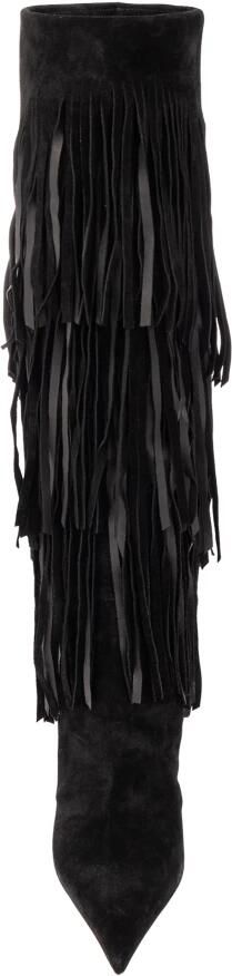 Casadei Fringe Kniehoge Laarzen Zwart Dames - Foto 4