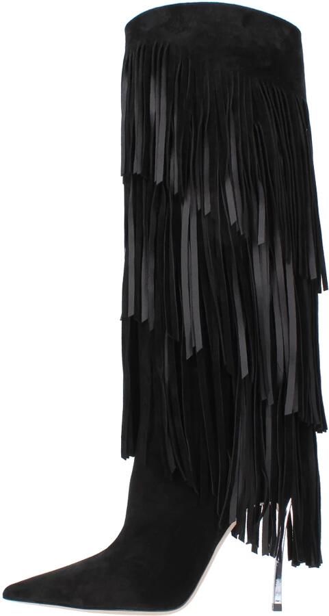 Casadei Fringe Kniehoge Laarzen Zwart Dames