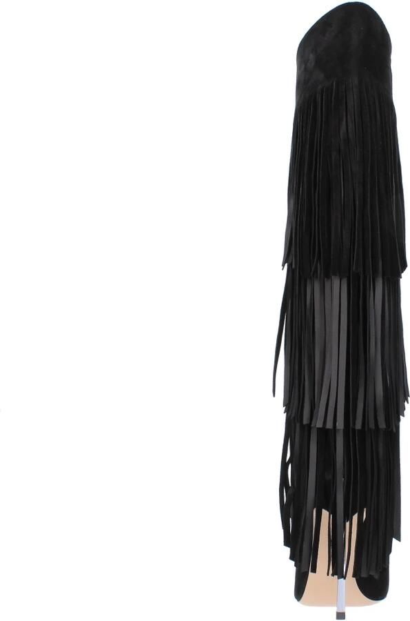 Casadei Fringe Kniehoge Laarzen Zwart Dames - Foto 2