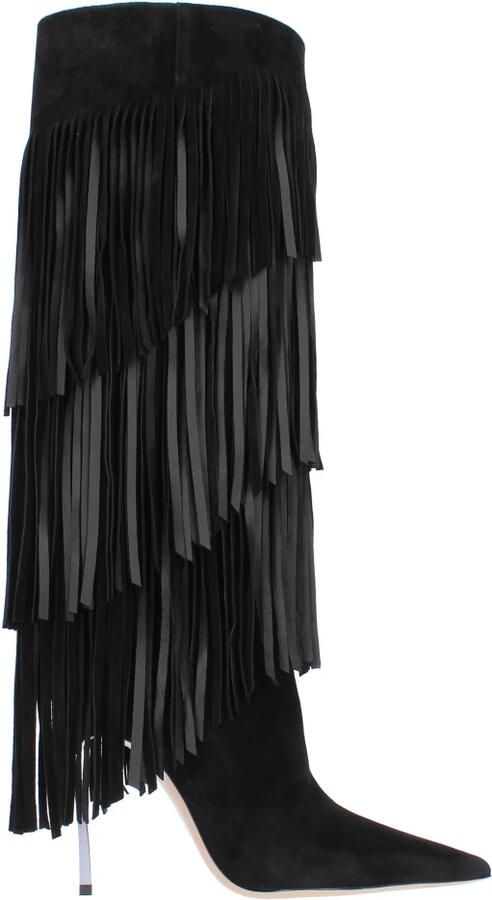 Casadei Fringe Kniehoge Laarzen Zwart Dames - Foto 5