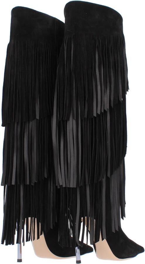 Casadei Fringe Kniehoge Laarzen Zwart Dames - Foto 4