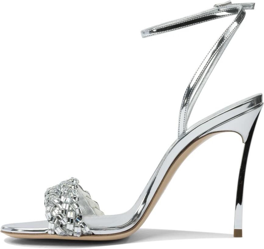 Casadei Zilveren Hakken Sandalen Interstellar Stijl