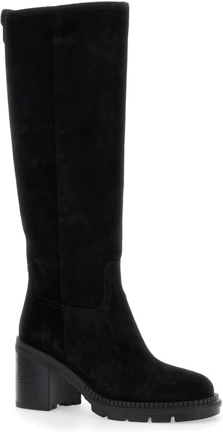 Casadei Zwarte Leren Enkellaarzen