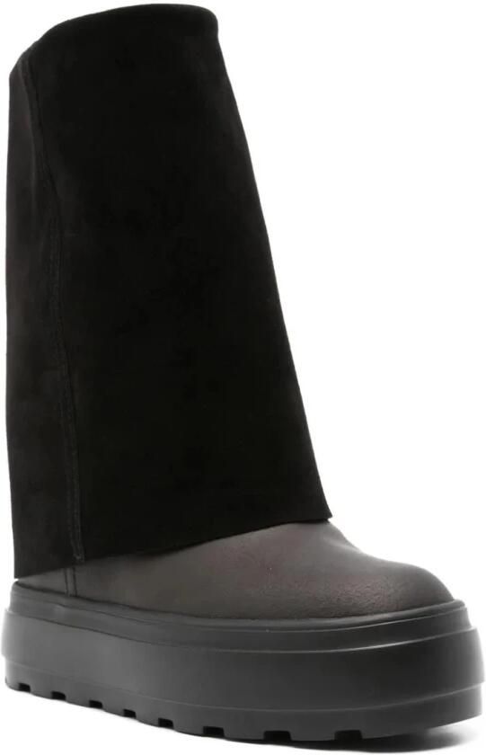 Casadei Boots Black Boots With Turn-Up With Platform In Suede in zwart - Foto 5