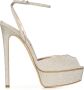 Casadei Sandalen Glitter-Finish High Heel Sandals in beige - Thumbnail 1