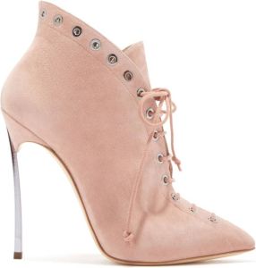 Casadei Elegante Sandstone Suede Hakken Roze Dames
