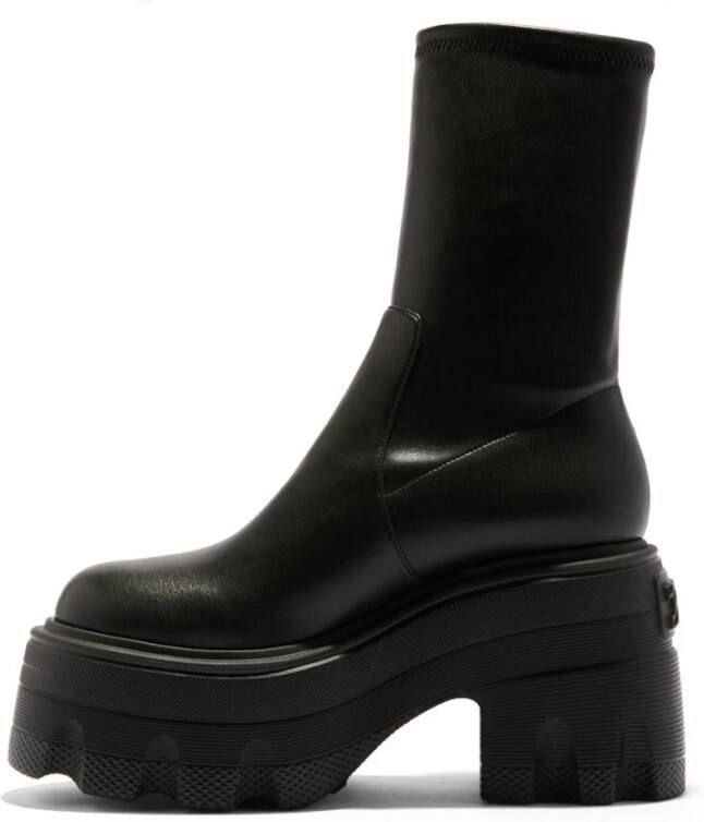 Casadei Zwarte Maxxxi Stretch Enkellaars Black Dames