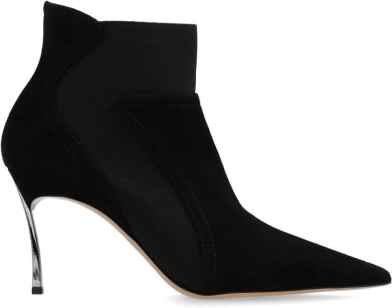 Casadei Enkellaarzen van suède Black Dames