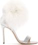 Casadei Extravagante Aria Sandaal met Pluizige Bontgesp White Dames - Thumbnail 1