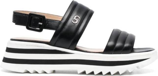 Casadei Flat Sandals Black Dames