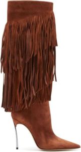 Casadei Fringe Kniehoge Laarzen Bruin Dames