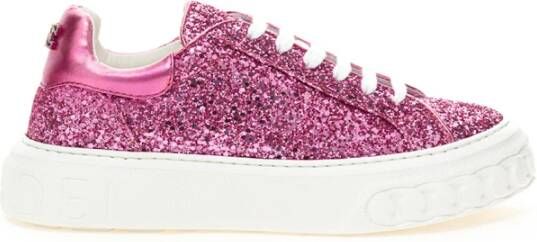 Casadei Roze Kristallen Sneaker met Kettingzool