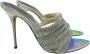 Casadei Gelamineerde leren sandalen met Swarovski Gray Dames - Thumbnail 1