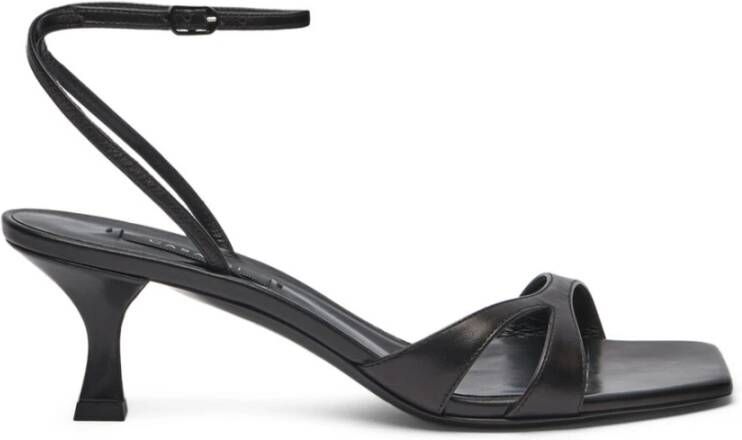 Casadei Sandalen met hak van leer Black Dames