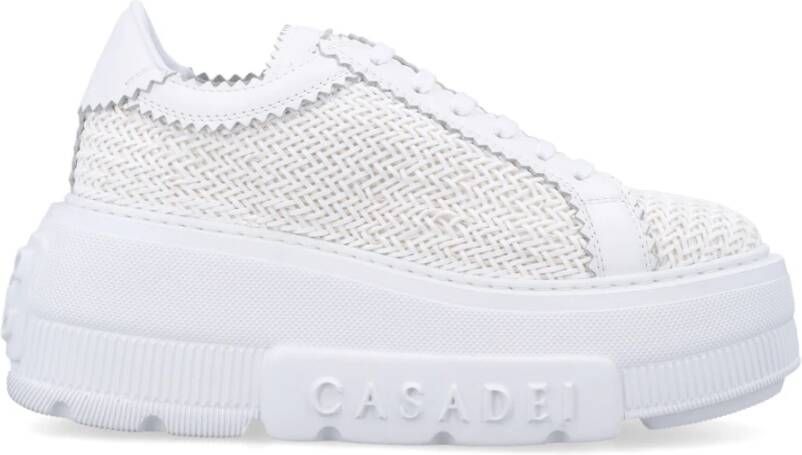 Casadei Gevlochten Platform Sneakers Hanoi Wit
