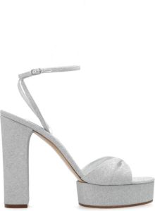 Casadei Glitterende platform sandalen Grijs Dames