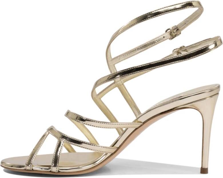 Casadei Gouden Leren Sandalen Elegante Stijl