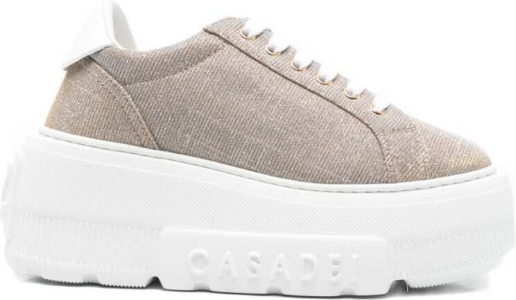Casadei Gouden Metallic Veterschoenen