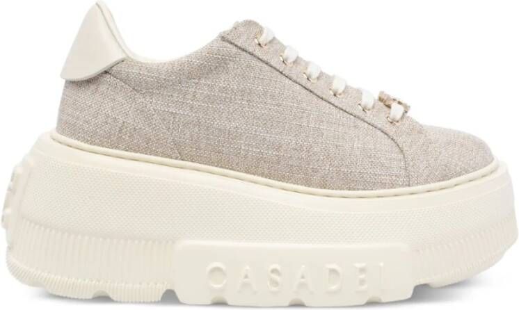 Casadei Gouden Platform Sneakers Yellow Dames