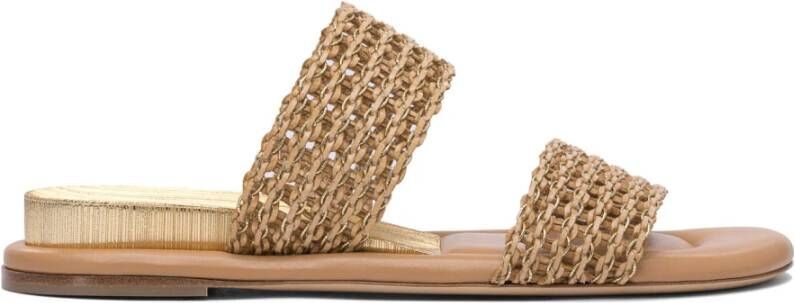 Casadei Gouden Sandalen Verhogen Stijl Comfortabel
