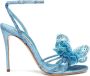 Casadei Hemelsblauwe Glitter Sandaal met Orchidee Detail Blue Dames - Thumbnail 1