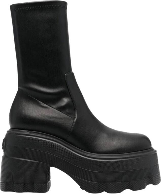 Casadei Zwarte Maxxxi Stretch Enkellaars Black Dames