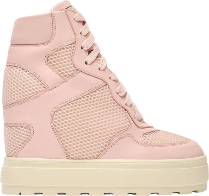 Casadei Hoge top Net Leren Sneakers