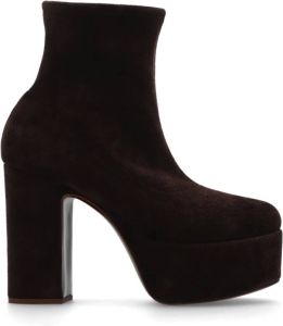 Casadei Isa platform enkellaarzen van suède Bruin Dames