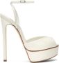 Casadei Flora Jolly satijnen platform sandalen White Dames - Thumbnail 1