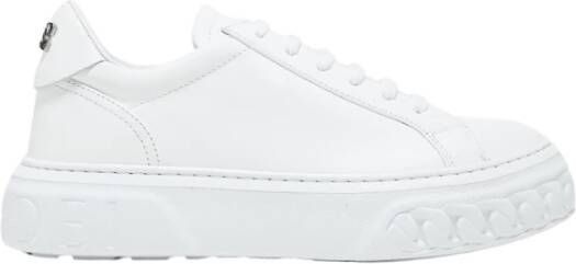 Casadei Klassieke Witte Leren Platform Sneakers White Dames