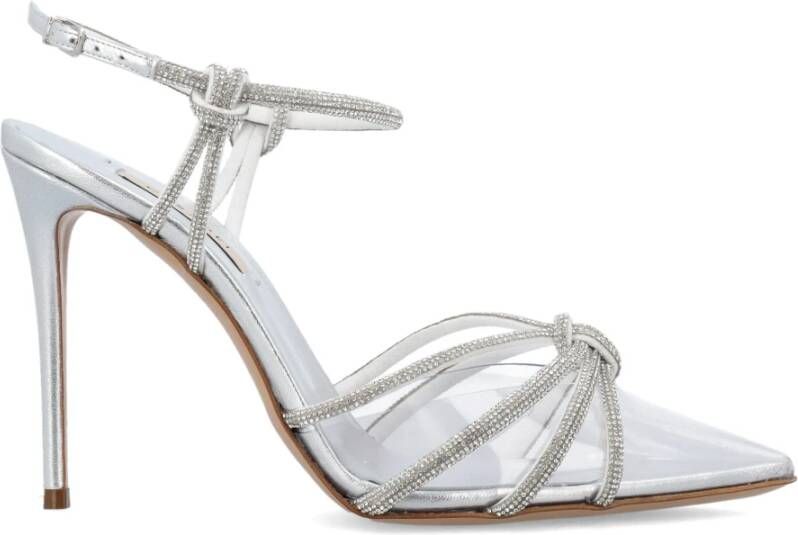 Casadei Kristallen Hoge Hak Sandalen Gray Dames