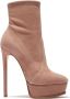 Casadei Verleidelijke Stretch Suède Enkellaarzen Beige Dames - Thumbnail 1