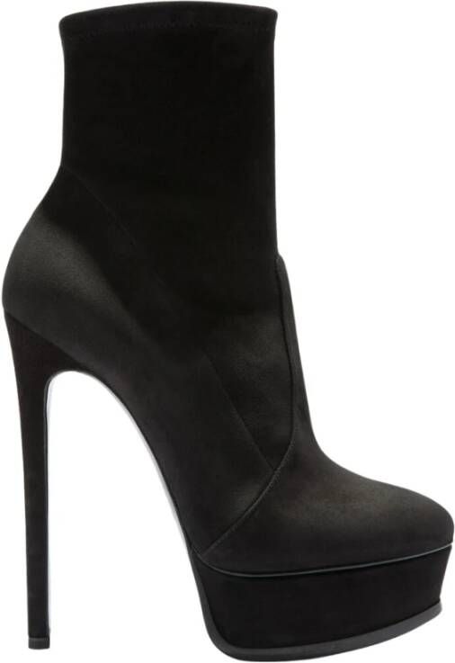 Casadei Statement Stiletto Platform Enkellaarzen Black Dames