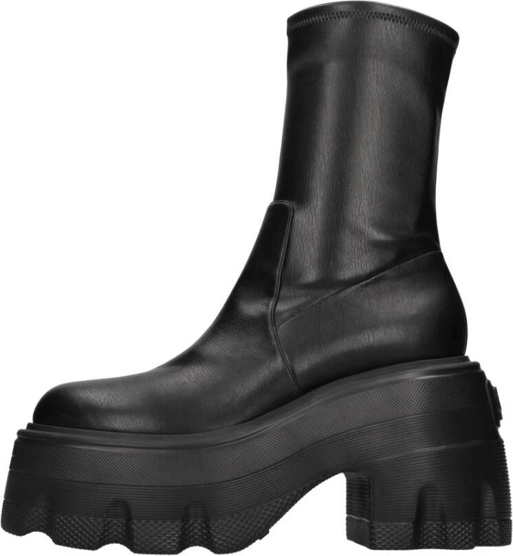 Casadei Zwarte Maxxxi Stretch Enkellaars Black Dames