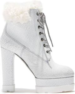 Casadei Lace-Up Enkellaarsjes voor bergliefhebbers Wit Dames