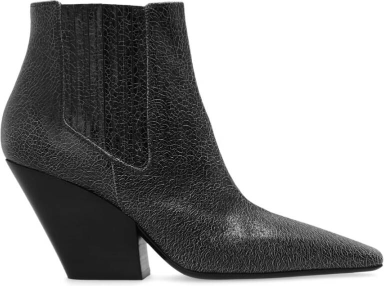 Casadei Vulcano Leren Texaanse Enkellaars Black Dames