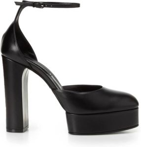 Casadei Leren Plateauhakken Zwart Dames
