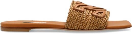 Casadei Leren slippers met logo