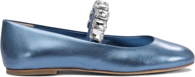 Casadei Lichtblauwe Leren Ballerina's Elegant Ontwerp