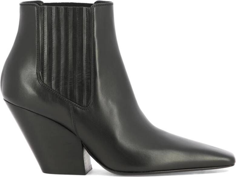 Casadei Zwarte Enkellaarzen Elegante Stijl
