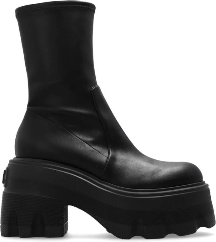 Casadei Zwarte Maxxxi Stretch Enkellaars Black Dames