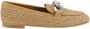 Casadei Metalen Plaque Leren Loafers Beige Dames - Thumbnail 1