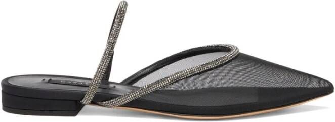 Casadei Mimì Flat Kristallen Armband en Nylon Mesh Black Dames