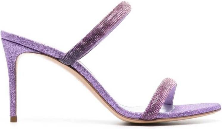 Casadei Versierde hakken muiltjes Purple Dames