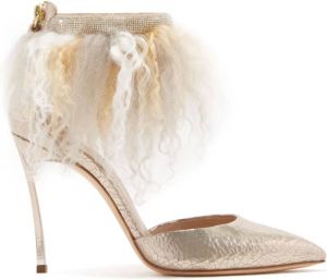 Casadei Multikleurige Mongoolse Pluche Décolleté Beige Dames