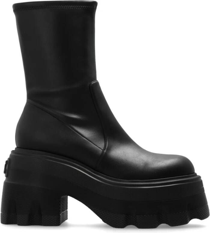 Casadei Platform enkellaarsjes met profielzool Black Dames