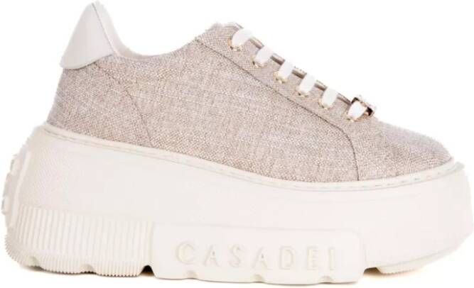 Casadei Chunky Oversize Sole Beige Sneakers Vrouw Beige Dames