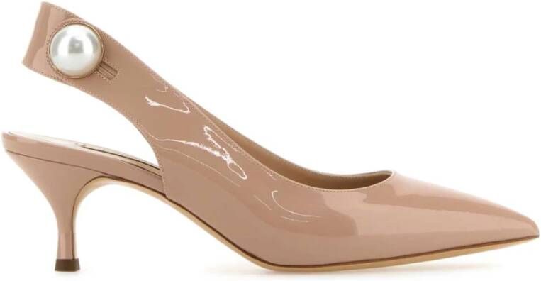 Casadei Elastische slingback-kittenhak schoenen Beige Dames
