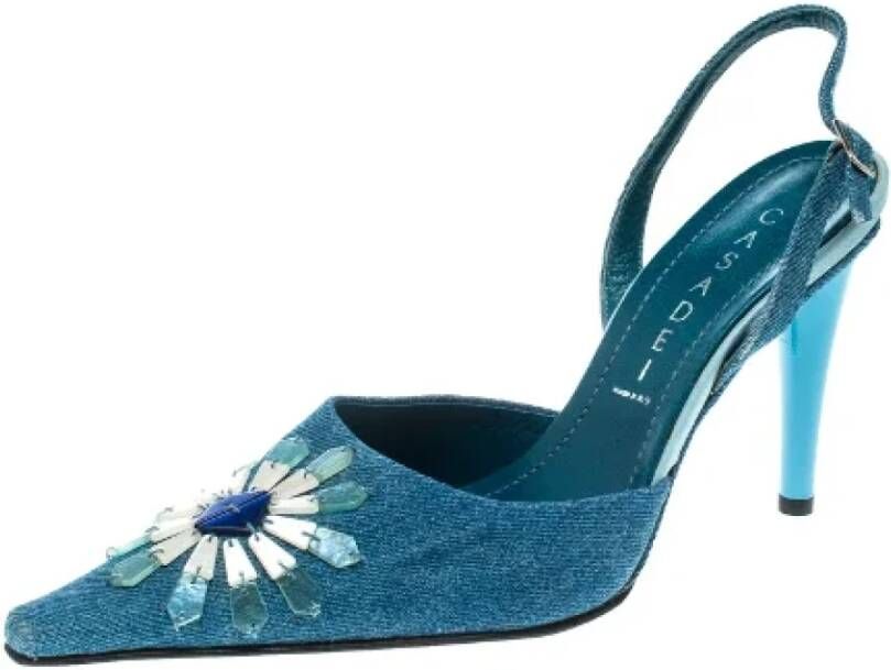 Casadei Pre-owned Denim sandals Blue Dames